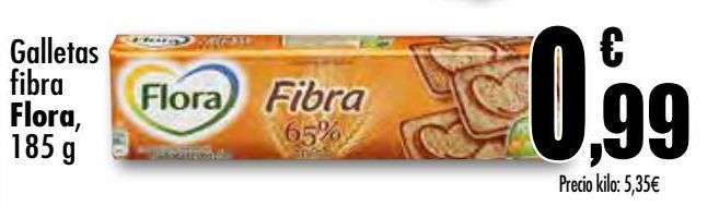 Oferta de Galletas fibra Flora, 185 g por 0,99€