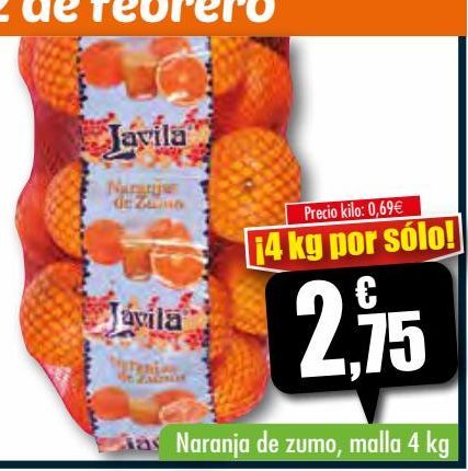 Oferta de Naranja de zumo, malla 4 kg por 2,75€