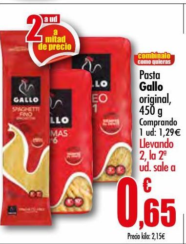Oferta de Pasta Gallo original, 450 g por 1,29€