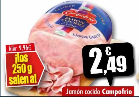 Oferta de Jamón cocido Campofrío por 2,49€
