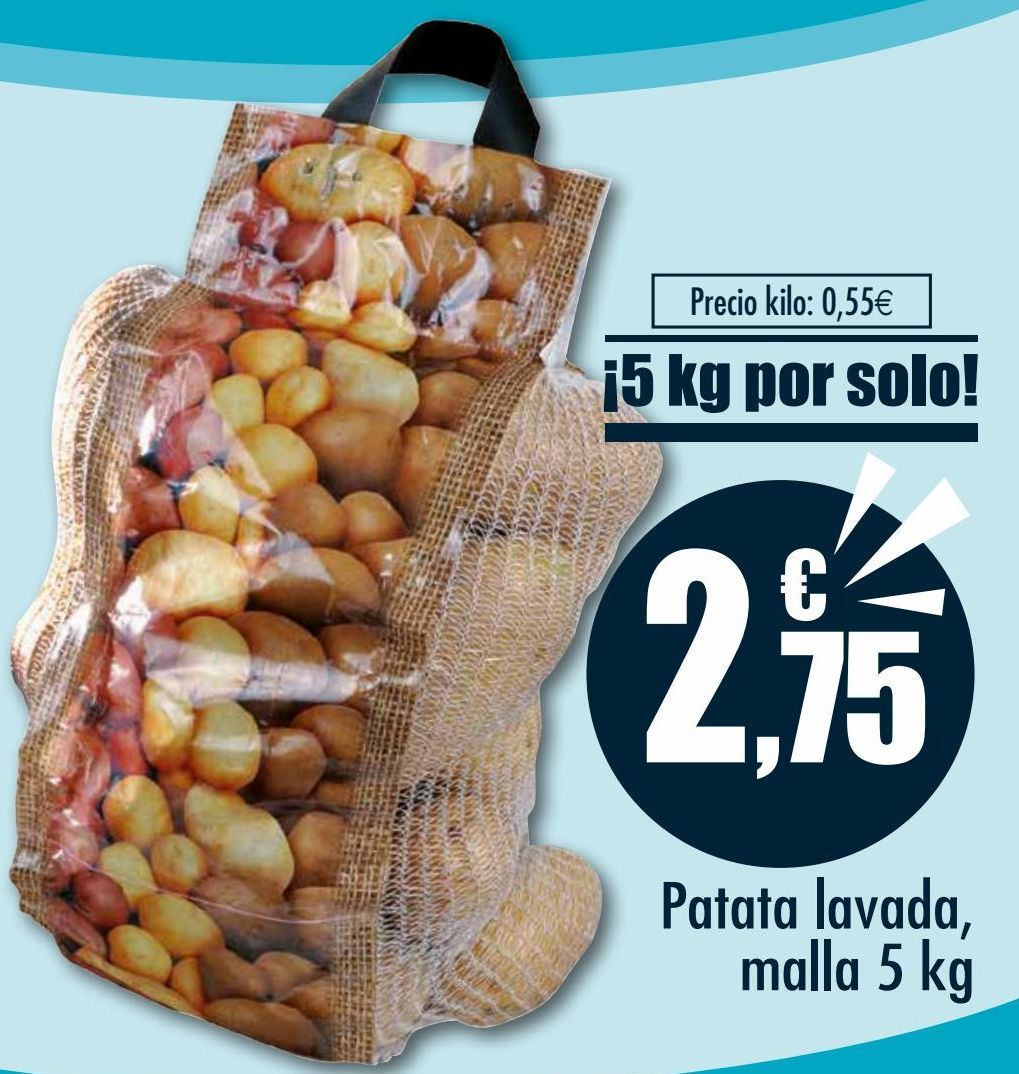 Oferta de Patata lavada, malla 5 kg por 2,75€