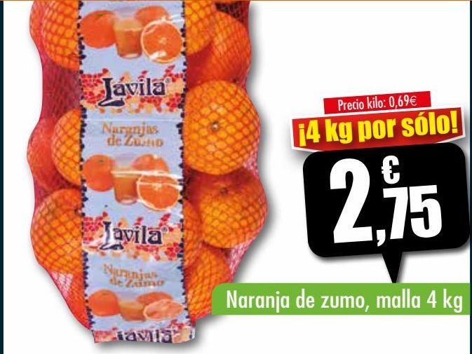 Oferta de Naranja de zumo, malla 4 kg por 2,75€