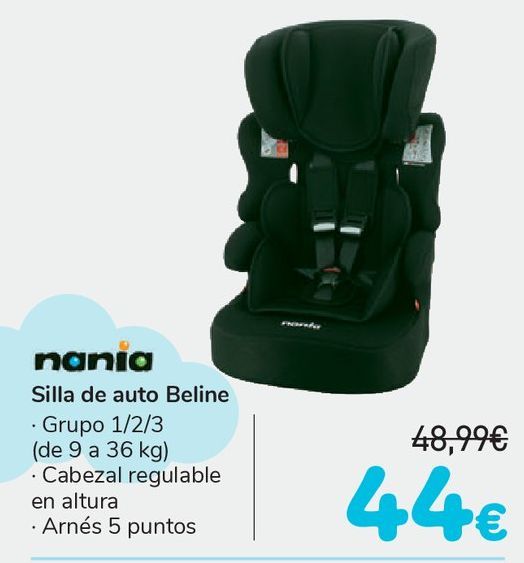 Oferta de Nania Silla de auto Beline por 44€
