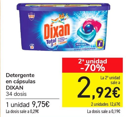 Oferta de Detergente en cápsulas DIXAN  por 9,75€
