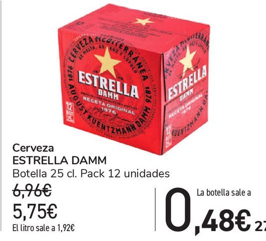 Oferta de Cerveza ESTRELLA DAMM por 5,75€