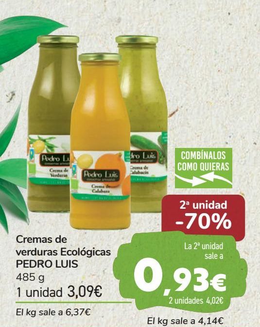 Oferta de Cremas de verduras Ecológicas PEDRO LUIS 485 g  por 3,09€