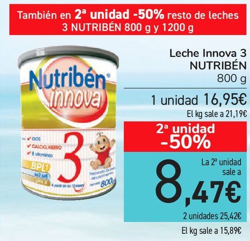 Oferta de Leche Innova 3 NUTRIBÉN  por 16,65€