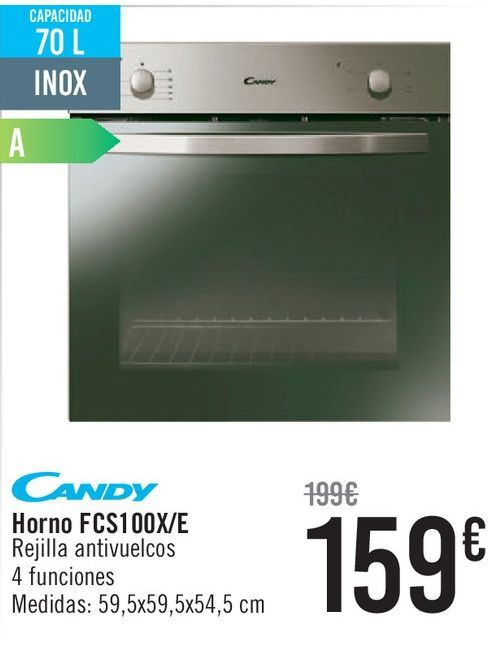 Oferta de Candy Horno FCS100X/E  por 159€
