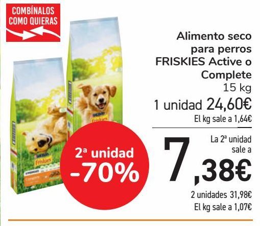 Oferta de Alimento seco para perros FRISKIES Active o Complete  por 24,6€