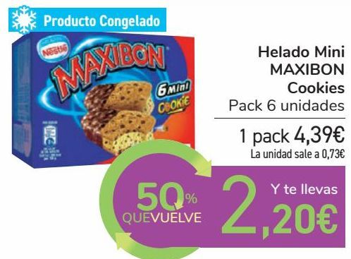 Oferta de Helado Mini MAXIBON Cookies  por 4,39€