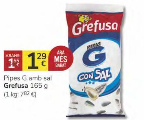 Oferta de Pipes G amb sal Grefusa 165 g por 1,29€