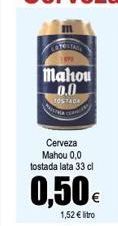Oferta de Mahou 0.0  TOS104  Cerveza  Mahou 0,0 tostada lata 33 cl  1,52 € litro  por 