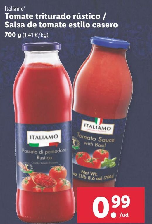 Oferta de Tomate triturado Italiamo por 0,99€