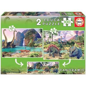 Oferta de Educa Borrás - Dino World Pack Puzzles 2x100 Piezas por 10,99€ en ToysRus
