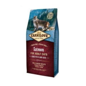 Oferta de Carnilove Adult Salmon Sensitive & Long Hair gatos con alergia o pelo largo sin cereal por 27,96€ en Bypets