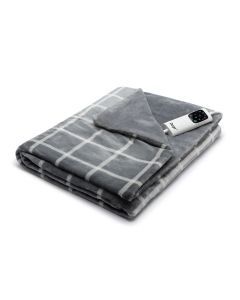 Oferta de Manta electrica temporizador 3 programas 6 temperaturas 150x95 textil gris relax por 79,9€ en ferrOkey