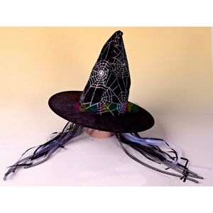 Oferta de Sombrero bruja telarañas terciopelo por 2€ en Todojuguete