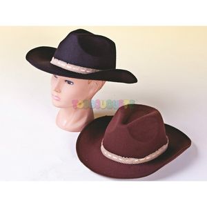 Oferta de Sombrero Cowboy negro/marrón cinta beige Adulto por 2€ en Todojuguete