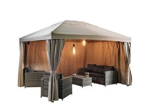 Oferta de PÉRGOLA HANSON 3X4M TAUPE por 349€ en Bricoking