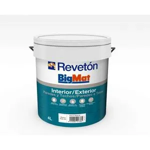 Oferta de PINTURA PLÁSTICA BM-REVETON INT/EXT PAREDES-TECHOS BLANCO 4L por 19,95€ en BigMat