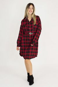 Oferta de Vestido cuadro escocés rojo por 12,99€ en Kimod