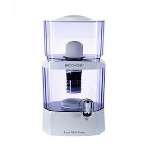 Oferta de Dispensador purificador de agua Aqua filter tower ECO-DE® libre de BPA por 55,5€ en Planeta Huerto