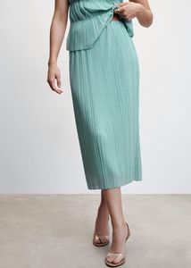 Oferta de Falda midi plisada por 35,99€ en MANGO