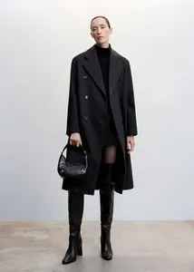 Oferta de Abrigo cuadros lana por 69,99€ en MANGO