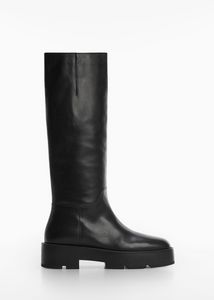 Oferta de Bota alta piel plataforma por 69,99€ en MANGO