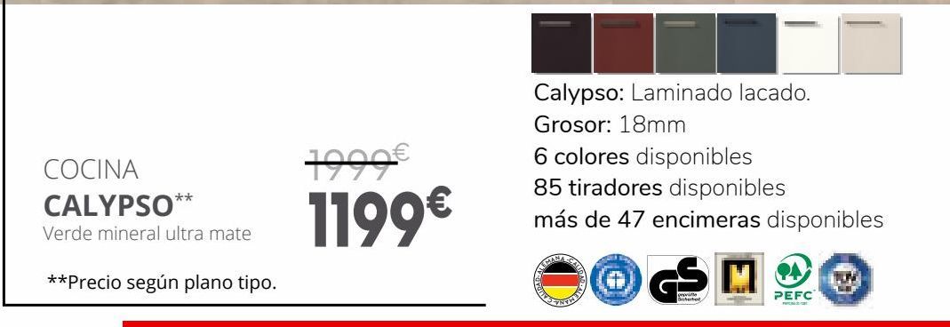 Oferta de Cocinas calypso por 1199€