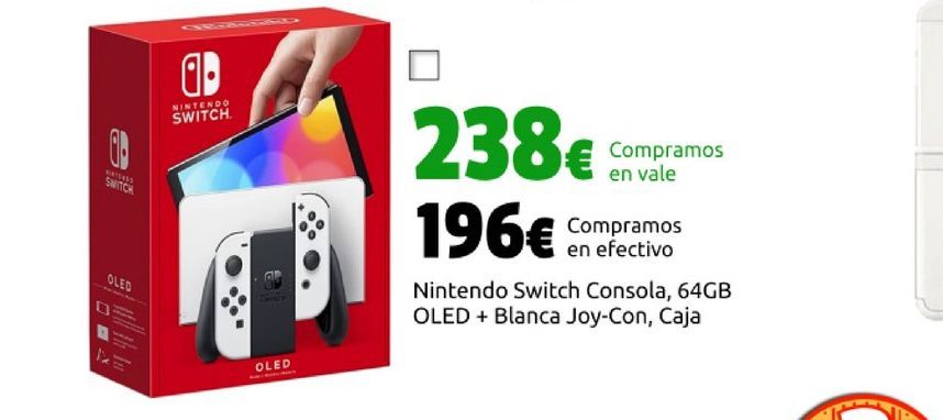 Oferta de Consola portátil nintendo SWITCH  por 196€
