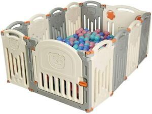 Oferta de Parque Infantil Bebé de Plástico Plegable Barrera de Seguridad con Puerta Valla por 126,99€ en eBay
