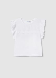 Oferta de Camiseta sin mangas con volantes de algodón sostenible para chica por 19,99€ en Mayoral