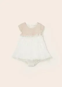 Oferta de Vestido con cubrepañal con lino para recién nacido por 37,99€ en Mayoral