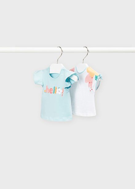 Oferta de Set 2 camisetas ECOFRIENDS manga corta recién nacida niña por 17,99€ en Mayoral
