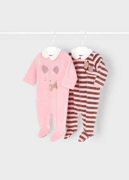Oferta de Pack 2 pijamas de punto aterciopelado para recién nacido por 41,99€ en Mayoral