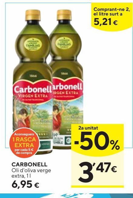 Oferta de Aceite de oliva virgen extra Carbonell por 6,95€ en Caprabo