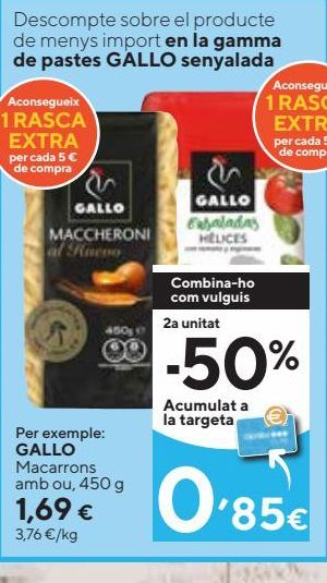 Oferta de GALLO Maccheroni al huevo 450 g por 1,69€ en Caprabo