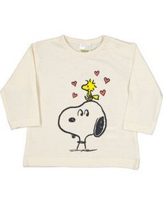 Oferta de Camiseta para recién nacido - Tela elástica - Manga larga - Snoopy por 1€ en ZEEMAN
