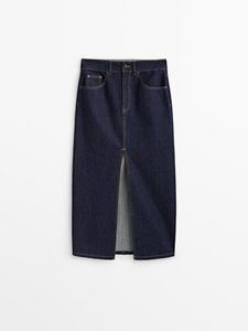 Oferta de Falda Denim Tiro Alto por 59,95€ en Massimo Dutti