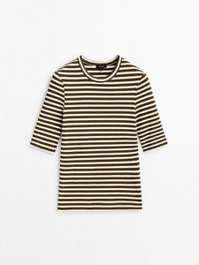 Oferta de Camiseta Rayas Canalé Manga 3/4 por 19,95€ en Massimo Dutti