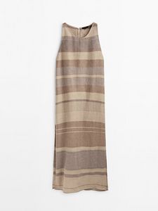Oferta de Vestido Rústico Rayas 100% Lino por 89,95€ en Massimo Dutti