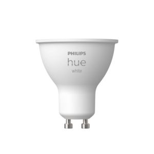 Oferta de Bombilla inteligente - Philips Hue GU10, Luz Blanca Cálida, 4.3 W, Compatible con Alexa y Google Home, Blanco por 17,99€ en Media Markt