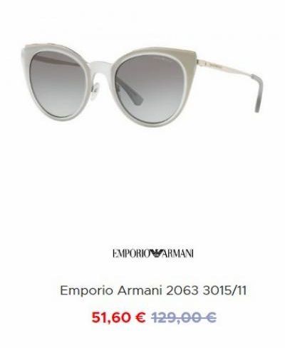 Oferta de EMPORIO ARMANI  Emporio Armani 2063 3015/11  51,60 € 129,00 €  por 129€ en Soloptical