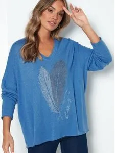 Oferta de Jersey tricot manga larga con strass brillante por 19,99€ en Venca