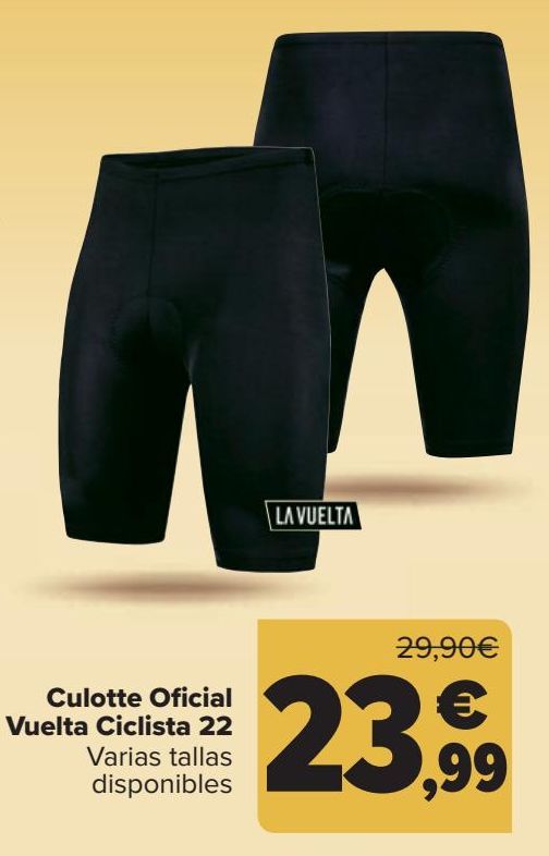 Oferta de Culotte Oficial Vuelta Ciclista 22 por 23,99€