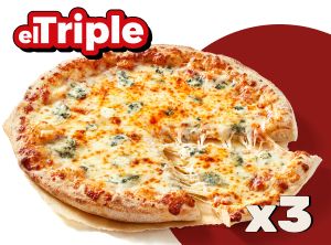 Oferta de El Triple: 3 familiares desde 12,95€ c/u por 38,85€ en Telepizza