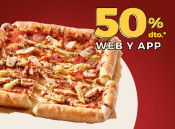 Oferta de 50% dto en Gourmet y QuadRoller por 13,75€ en Telepizza