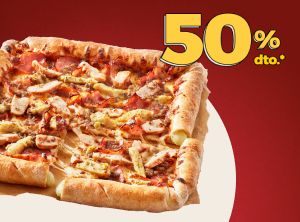 Oferta de 50% dto en Gourmet y QuadRoller por 13,75€ en Telepizza