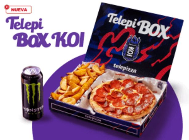 Oferta de TelepiBOX KOI: Pizza Individual, Patatas y Monster por 12,5€ en Telepizza